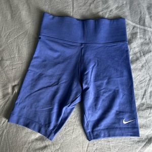 Blue Nike biker shorts.